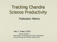Tracking Chandra Science Productivity