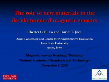 The role of new materials in the development of magnetic sensors