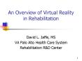An Overview of Virtual Reality in Rehabilitation PowerPoint PPT Presentation