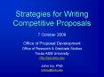 Strategies for Writing Competitive Proposals PowerPoint PPT Presentation