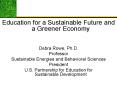 Education for a Sustainable Future and a Greener Economy PowerPoint PPT Presentation