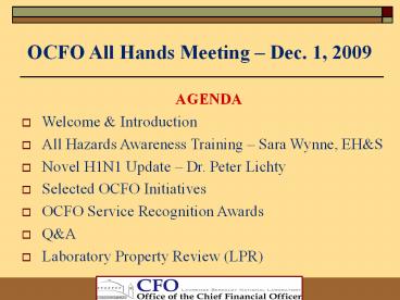 OCFO All Hands Meeting 