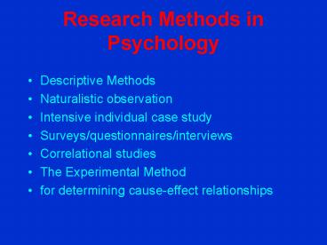 Research Methods in Psychology