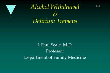 Alcohol Withdrawal