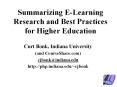 Summarizing E-Learning Research and Best Practices for Higher Education PowerPoint PPT Presentation