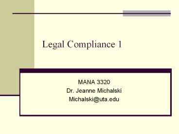 Legal Compliance 1
