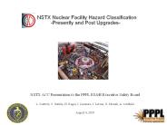 NSTX Nuclear Facility Hazard Classification -Presently and Post Upgrades-