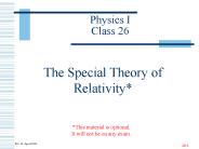 Physics I Class 26