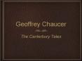 Geoffrey Chaucer PowerPoint PPT Presentation