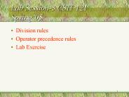 Lab Session-3 CSIT 121 Spring