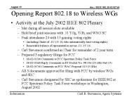 Opening Report 802.18 to Wireless WGs