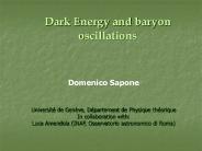 Dark Energy and baryon oscillations
