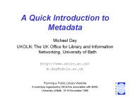 A Quick Introduction to Metadata