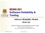SENG 521 Software Reliability
