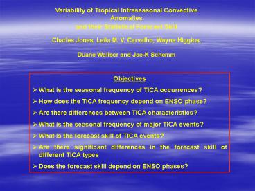 Variability of Tropical Intraseasonal Convective Anomalies