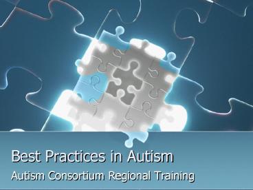 Best Practices in Autism