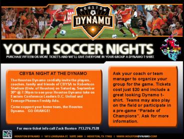 CBYSA NIGHT AT THE DYNAMO