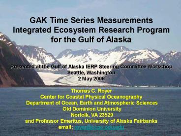 GAK Time Series Measurements