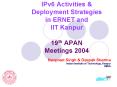 IPv6 Activities PowerPoint PPT Presentation