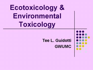 Ecotoxicology