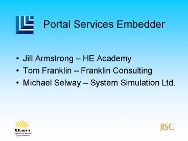 Portal Services Embedder