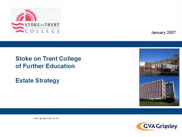 Stoke on Trent College of Further Education Estate Strategy
