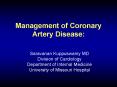 Management of Coronary Artery Disease: PowerPoint PPT Presentation