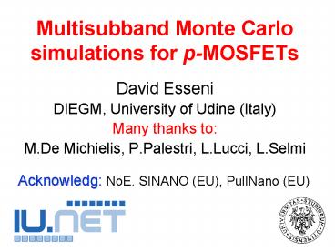 Multisubband Monte Carlo simulations for pMOSFETs