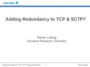 Adding Redundancy to TCP