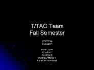 T/TAC Team Fall Semester