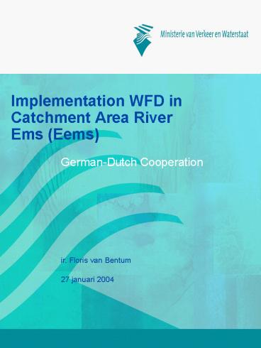 Implementation WFD in Catchment Area River Ems Eems