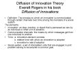 Diffusion of Innovation Theory Everett Rogers in his book Diffusion of Innovations PowerPoint PPT Presentation