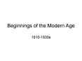 Beginnings of the Modern Age PowerPoint PPT Presentation