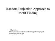 Random Projection Approach to Motif Finding PowerPoint PPT Presentation