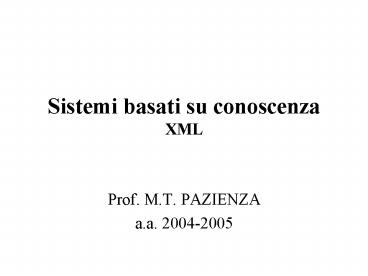 Sistemi basati su conoscenza XML