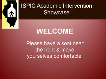 Please have a seat near the front