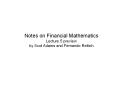 Notes on Financial Mathematics PowerPoint PPT Presentation