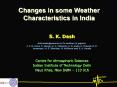 Changes in some Weather Characteristics in India PowerPoint PPT Presentation