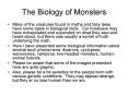 The Biology of Monsters PowerPoint PPT Presentation