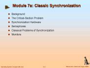 Module 7a: Classic Synchronization