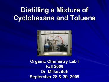 Distilling a Mixture of Cyclohexane and Toluene