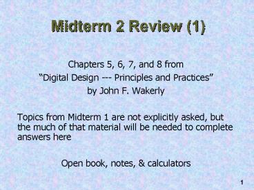 Midterm 2 Review 1