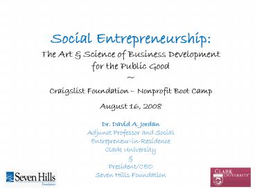 Social Entrepreneurship: The Art