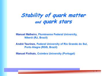 Stability of quark matter and quark stars