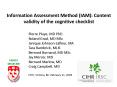 Information Assessment Method (IAM): Content validity of the cognitive checklist PowerPoint PPT Presentation