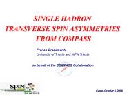 SINGLE HADRON TRANSVERSE SPIN ASYMMETRIES FROM COMPASS