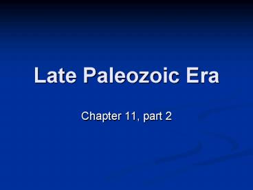Late Paleozoic Era