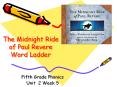 The Midnight Ride of Paul Revere Word Ladder PowerPoint PPT Presentation