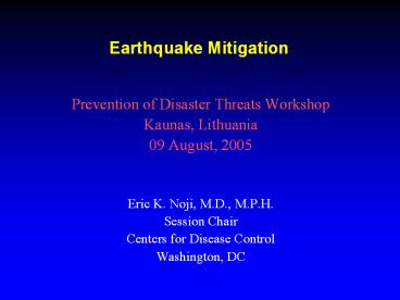 Earthquake Mitigation