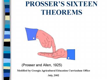 PROSSERS SIXTEEN THEOREMS